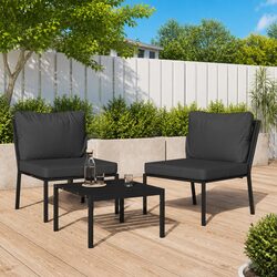 Friendly Black Steel Outdoor Garden Chairs Set for You