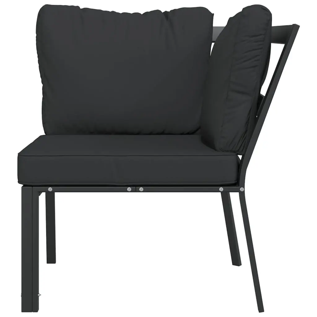 Garden Chair Steel Frame with Grey Cushion Backrest 76 x 76 x 79 cm