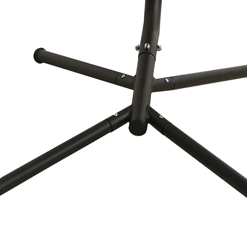 Outdoor Swing Chair Black Steel Frame Cushioned Oxford Fabric Garden Patio Seat