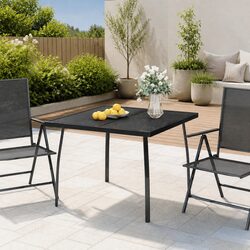 Garden Table Anthracite 100x100x72 cm Outdoor Patio Mesh Steel Frame Dining