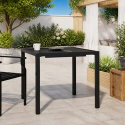 Garden Table Anthracite 80x80x72cm Outdoor Patio Dining Steel Frame Mesh Design