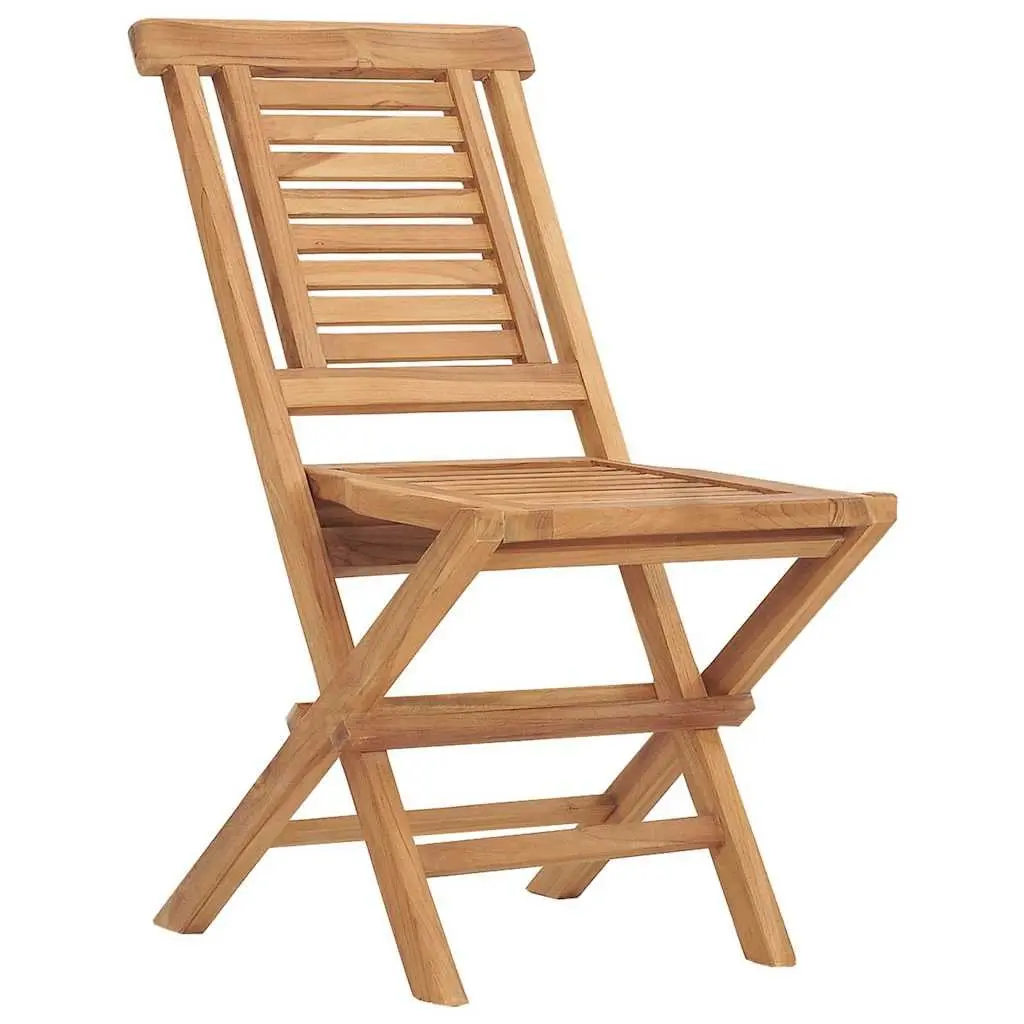 Folding Garden Chairs 2 pcs Outdoor Seating Wooden Slatted Design Backrest