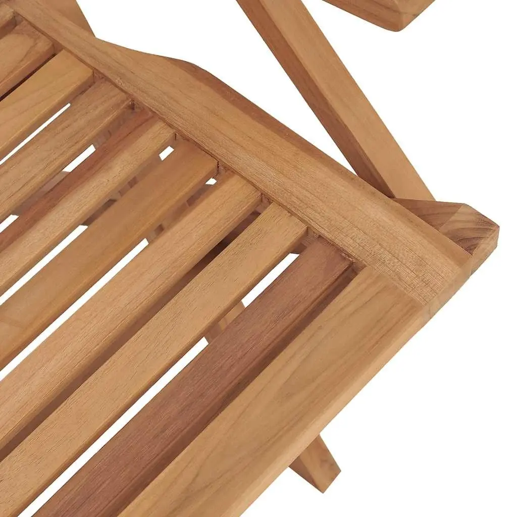Folding Garden Chairs Solid Teak Wood Backrest Armrests 2 Piece