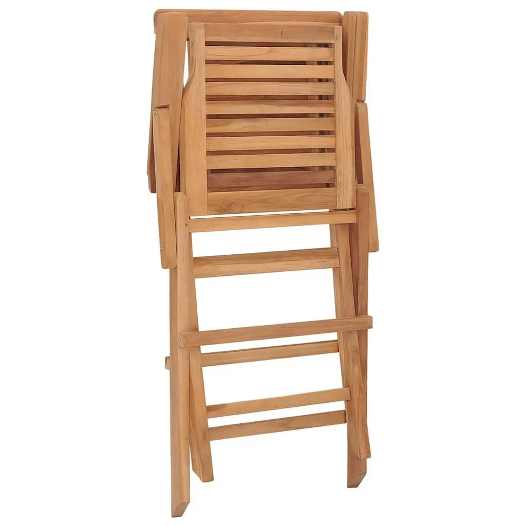 Folding Garden Chairs Solid Teak Wood Backrest Armrests 2 Piece