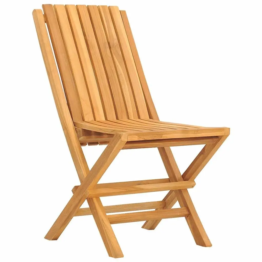 Folding Garden Chairs 2 pcs Outdoor Seating Wooden Backrest Slatted Design