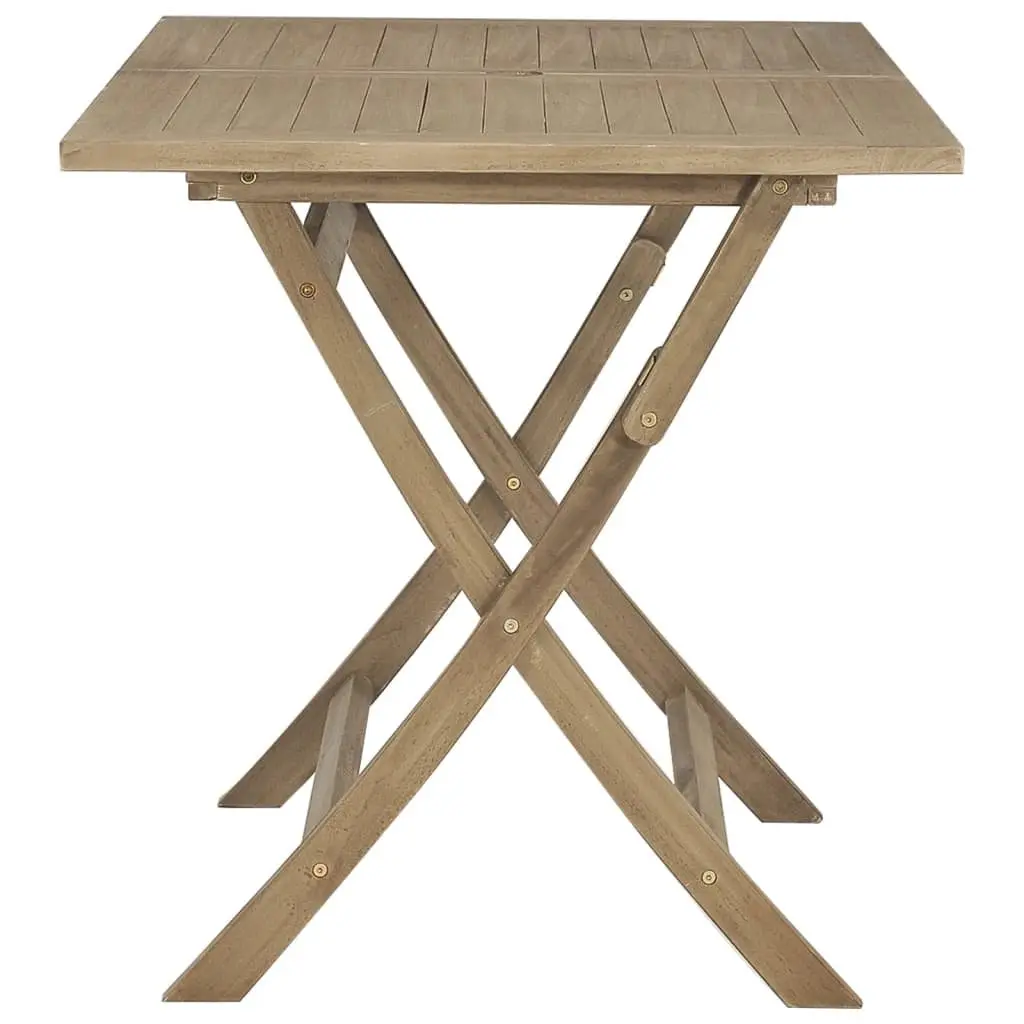 Teak Wood Folding Table Outdoor Dining Furniture Brown 120x70x75cm