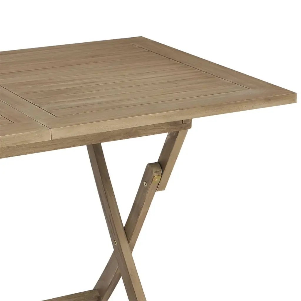 Teak Wood Folding Table Outdoor Dining Furniture Brown 120x70x75cm