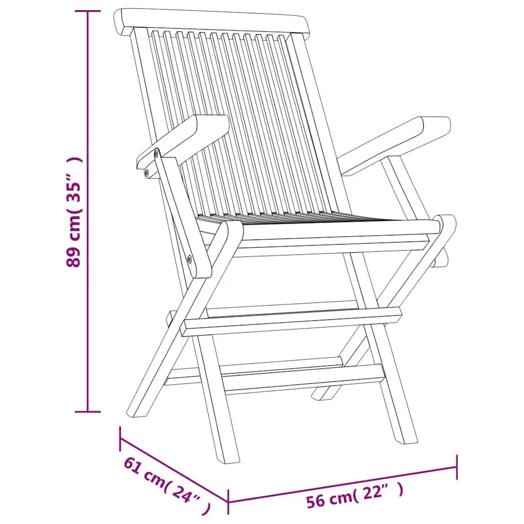 Folding Garden Chairs 2 pcs Outdoor Seating Wood Patio Furniture Set Backrest
