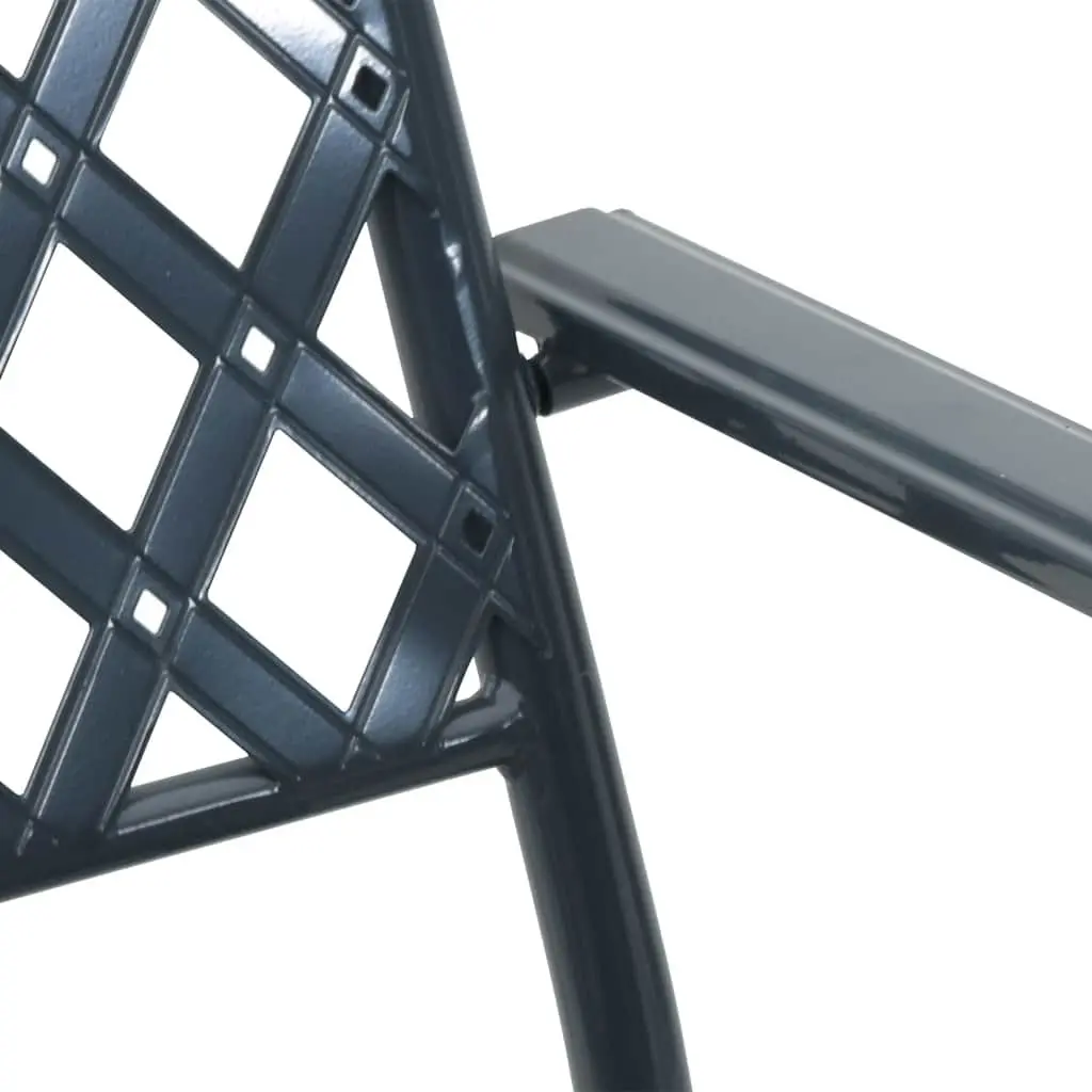 Stackable Garden Chair Modern Steel Anthracite 4 Pieces Outdoor Seating
