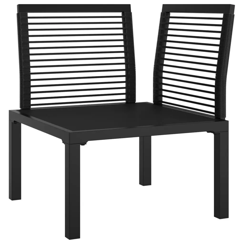 Garden Corner Chair Outdoor Rattan Furniture Single Sofa with Cushions Black