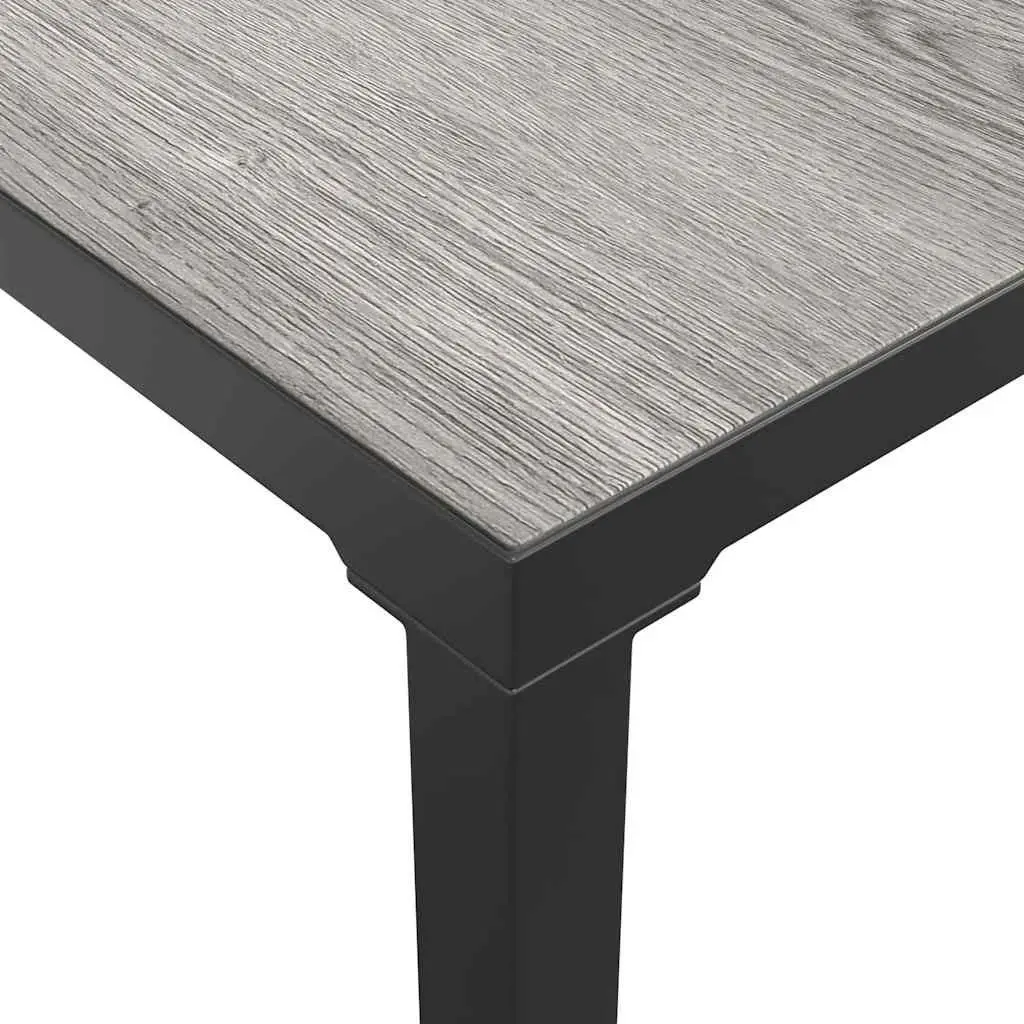 Garden Coffee Table Steel Frame Grey 55x55x31cm Outdoor Patio Furniture