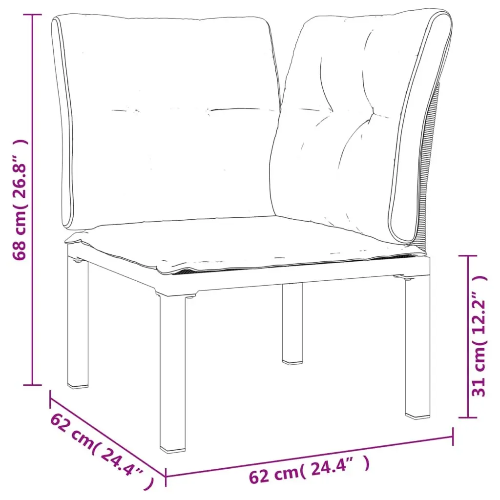 Modular Outdoor Furniture Garden Lounge Set 4 Piece Black Grey Poly Rattan