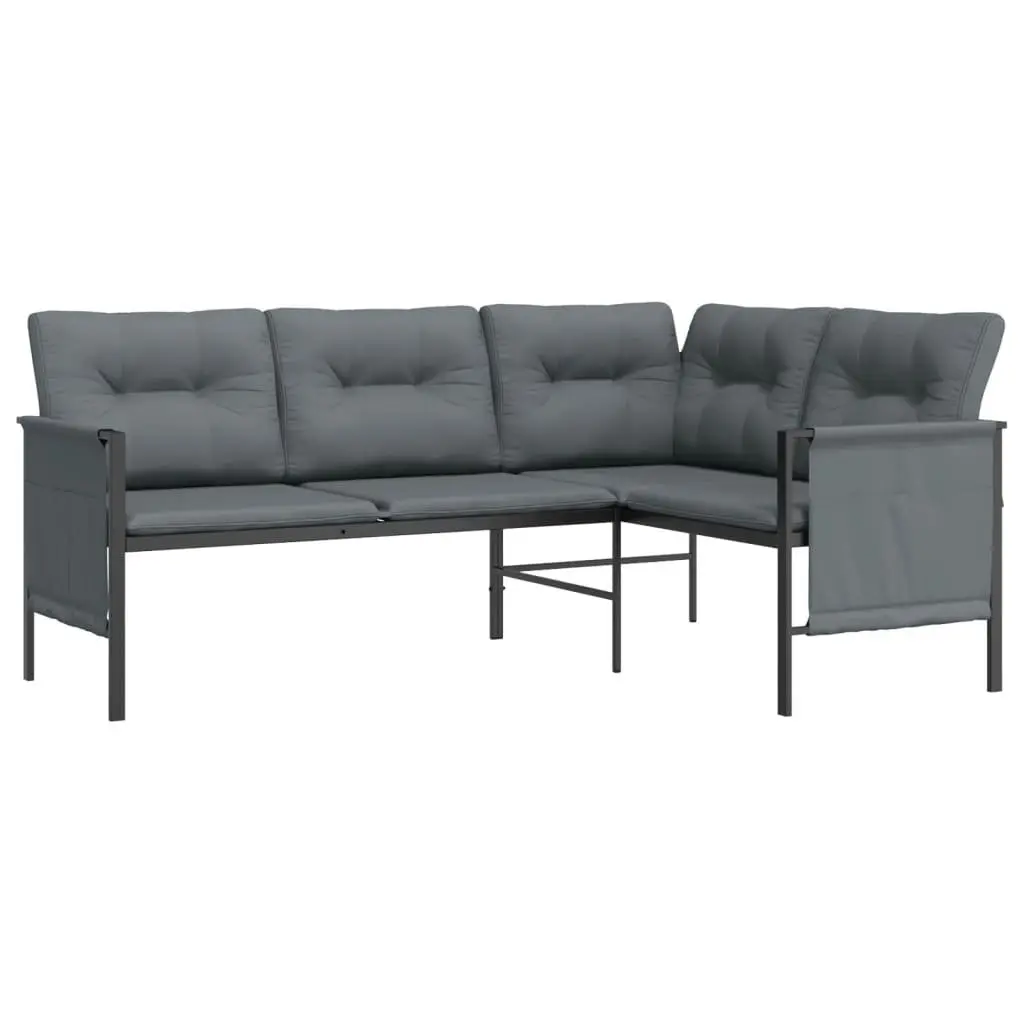 Garden Corner Sofa Anthracite Outdoor Sectional Lounge Set with Side Storage
