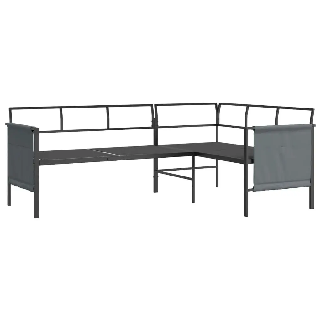 Garden Corner Sofa Anthracite Outdoor Sectional Lounge Set with Side Storage