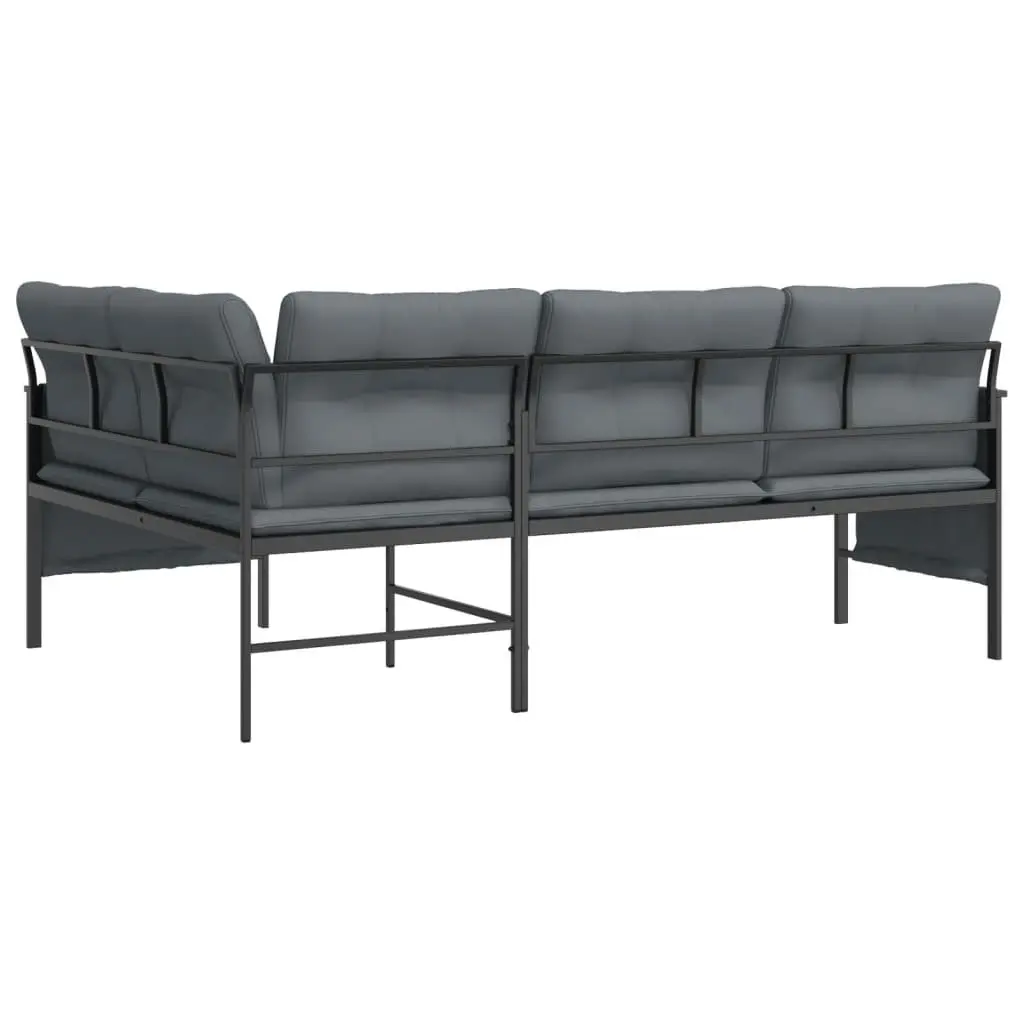 Garden Corner Sofa Anthracite Outdoor Sectional Lounge Set with Side Storage
