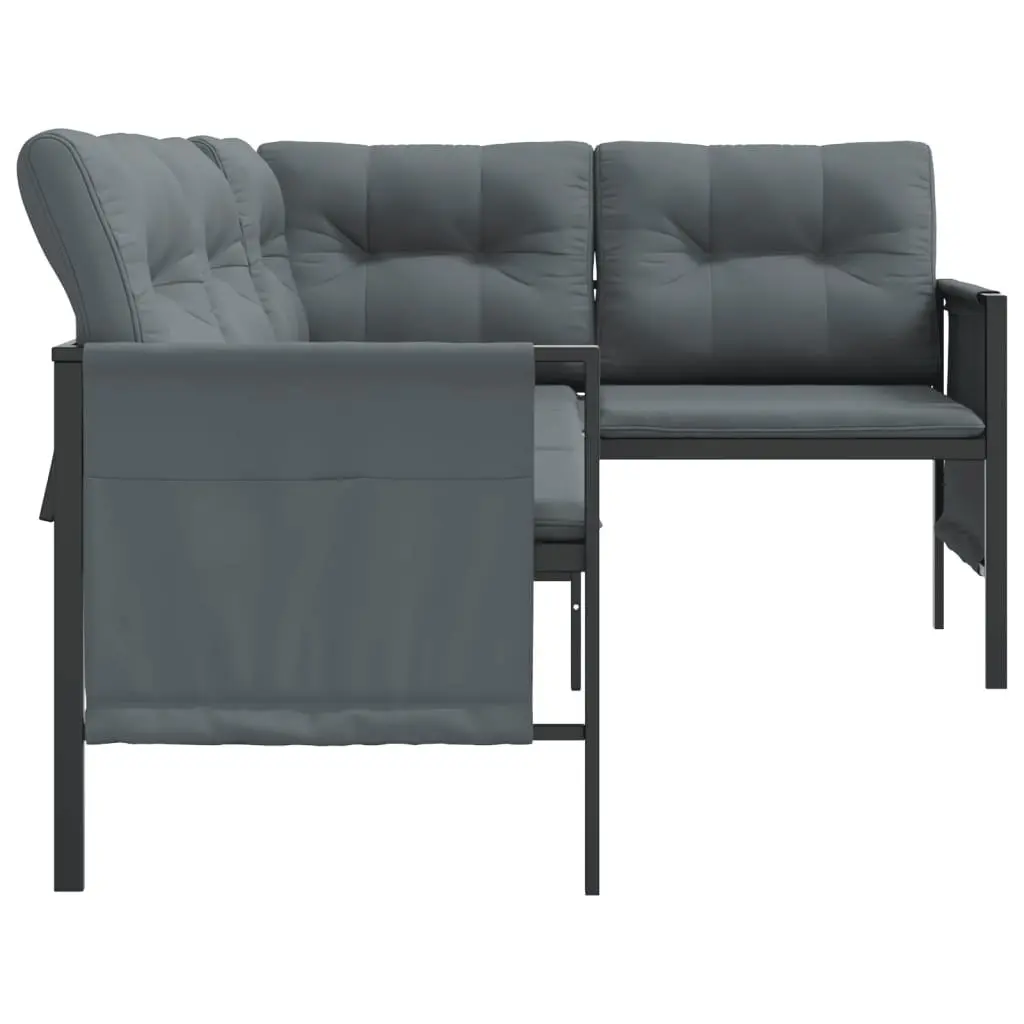 Garden Corner Sofa Anthracite Outdoor Sectional Lounge Set with Side Storage