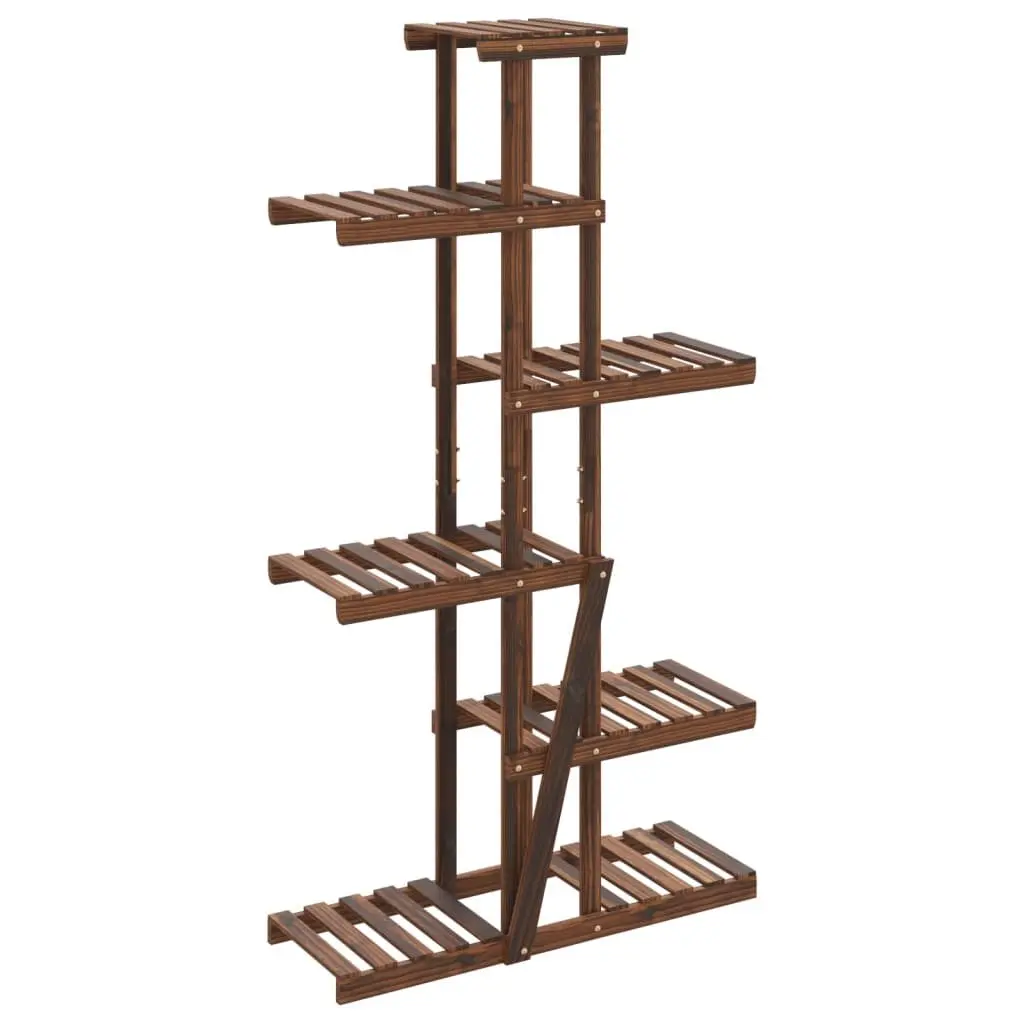 Plant Stand Flower Display Rack Solid Fir Wood Brown 75x25x140.5cm