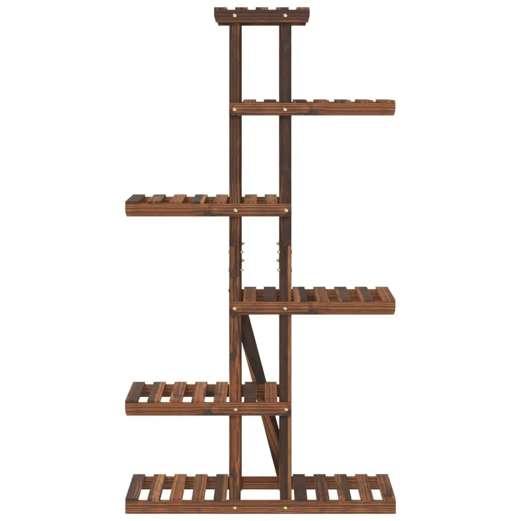 Plant Stand Flower Display Rack Solid Fir Wood Brown 75x25x140.5cm