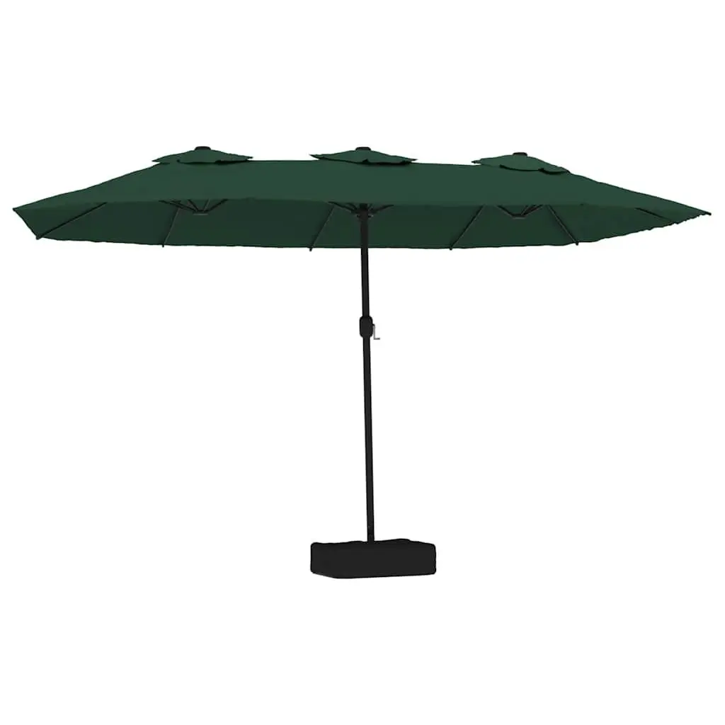 Double-Head Garden Umbrella Crank Green 449x265cm Outdoor Sunshade Shade