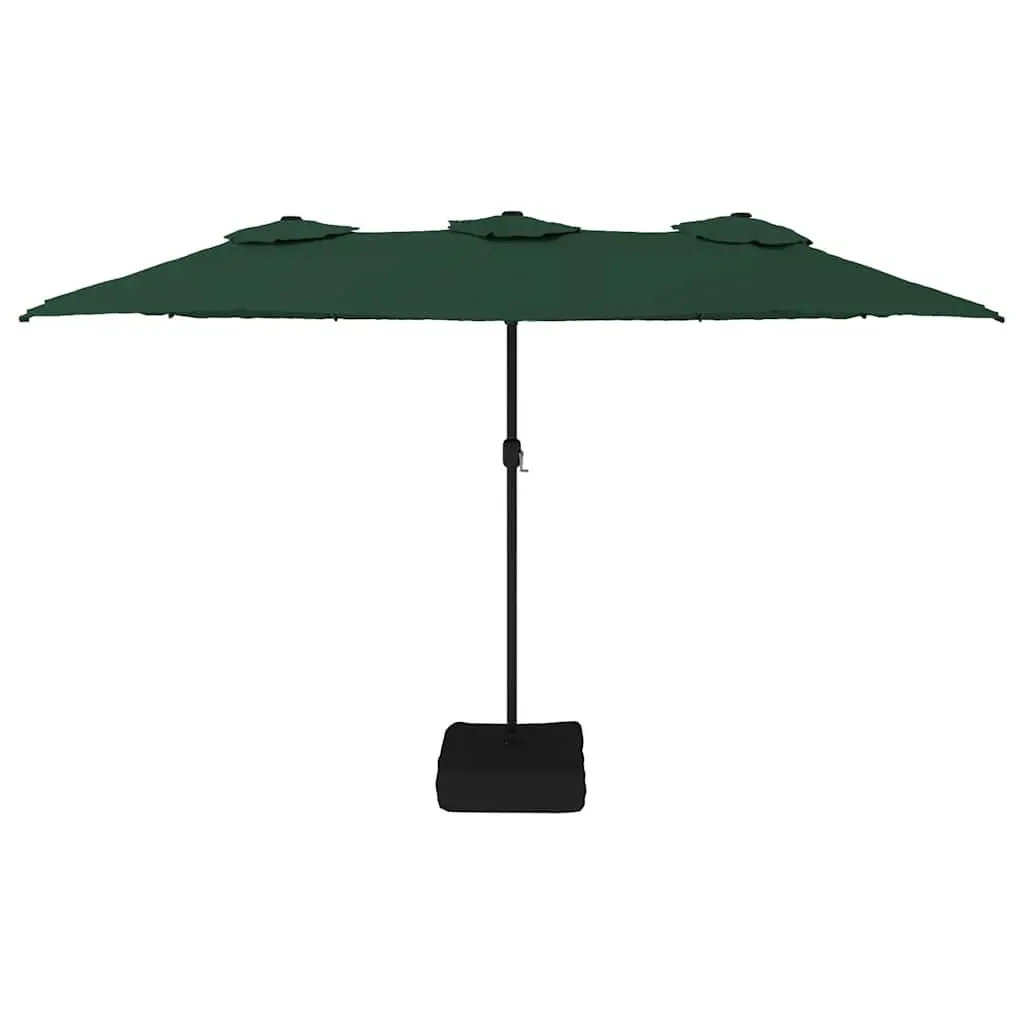 Double-Head Garden Umbrella Crank Green 449x265cm Outdoor Sunshade Shade