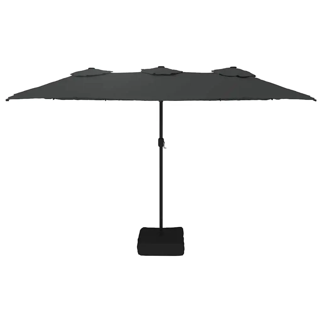 Double-Head Parasol Anthracite 449x265cm Outdoor Garden Umbrella Shade Canopy