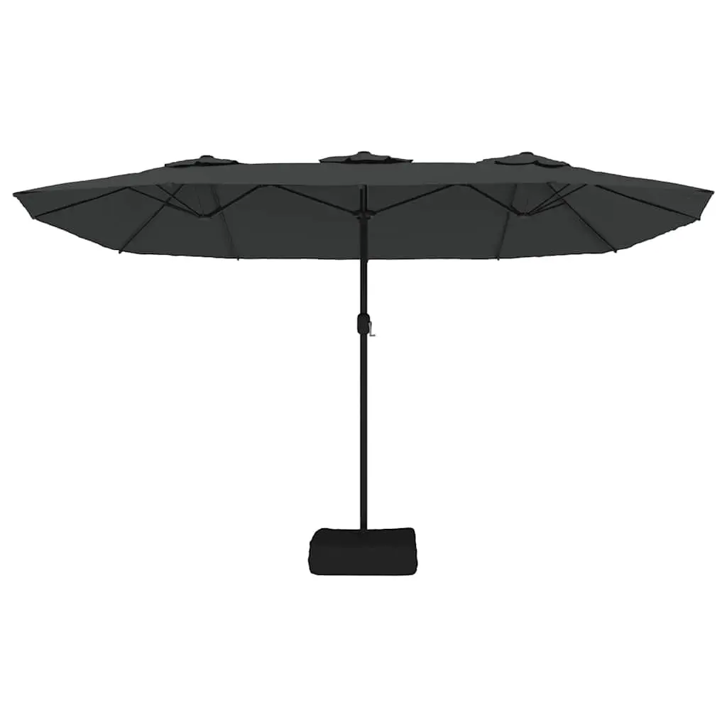 Double-Head Parasol Anthracite 449x265cm Outdoor Garden Umbrella Shade Canopy