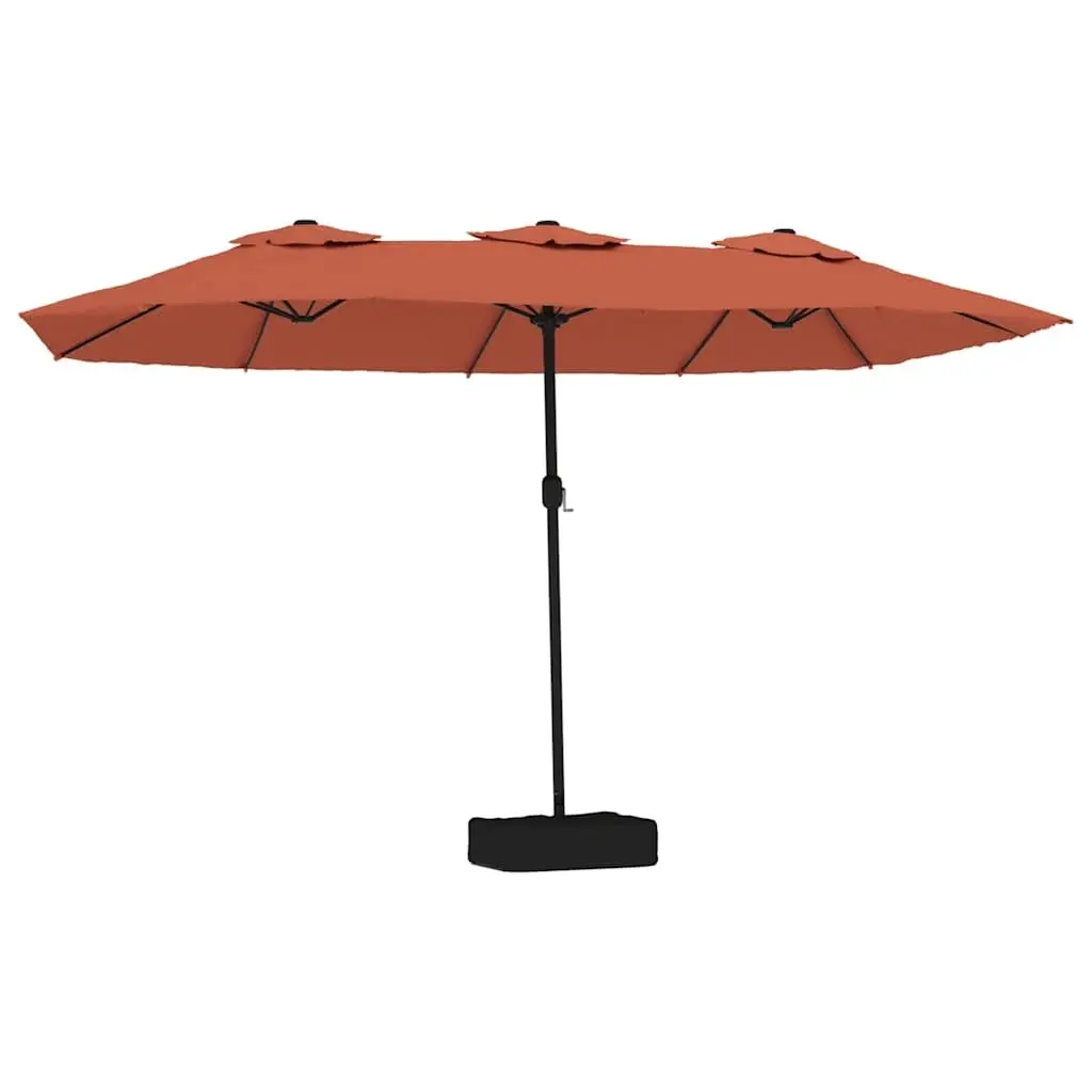 Double-Head Garden Parasol UV-Protective Orange 449 x 265 cm Outdoor Sunshade Umbrella