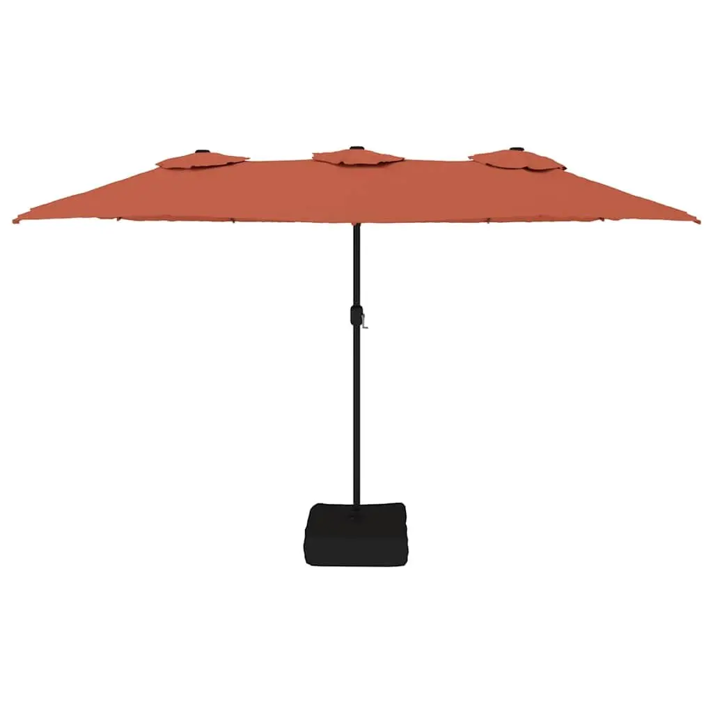 Double-Head Garden Parasol UV-Protective Orange 449 x 265 cm Outdoor Sunshade Umbrella