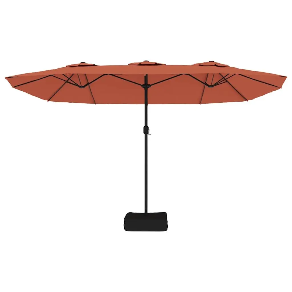 Double-Head Garden Parasol UV-Protective Orange 449 x 265 cm Outdoor Sunshade Umbrella
