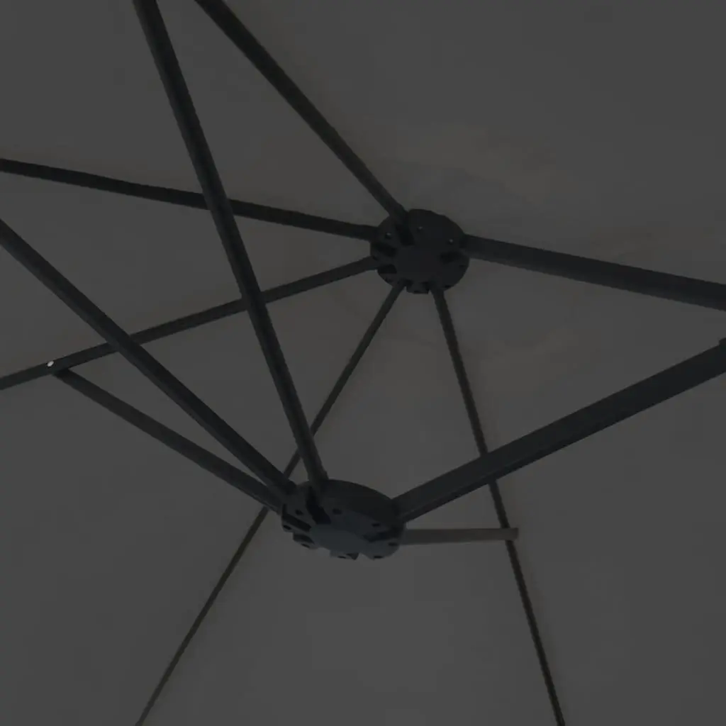 Double-Head Garden Parasol with LED Lights Anthracite Outdoor Sunshade 449x265cm
