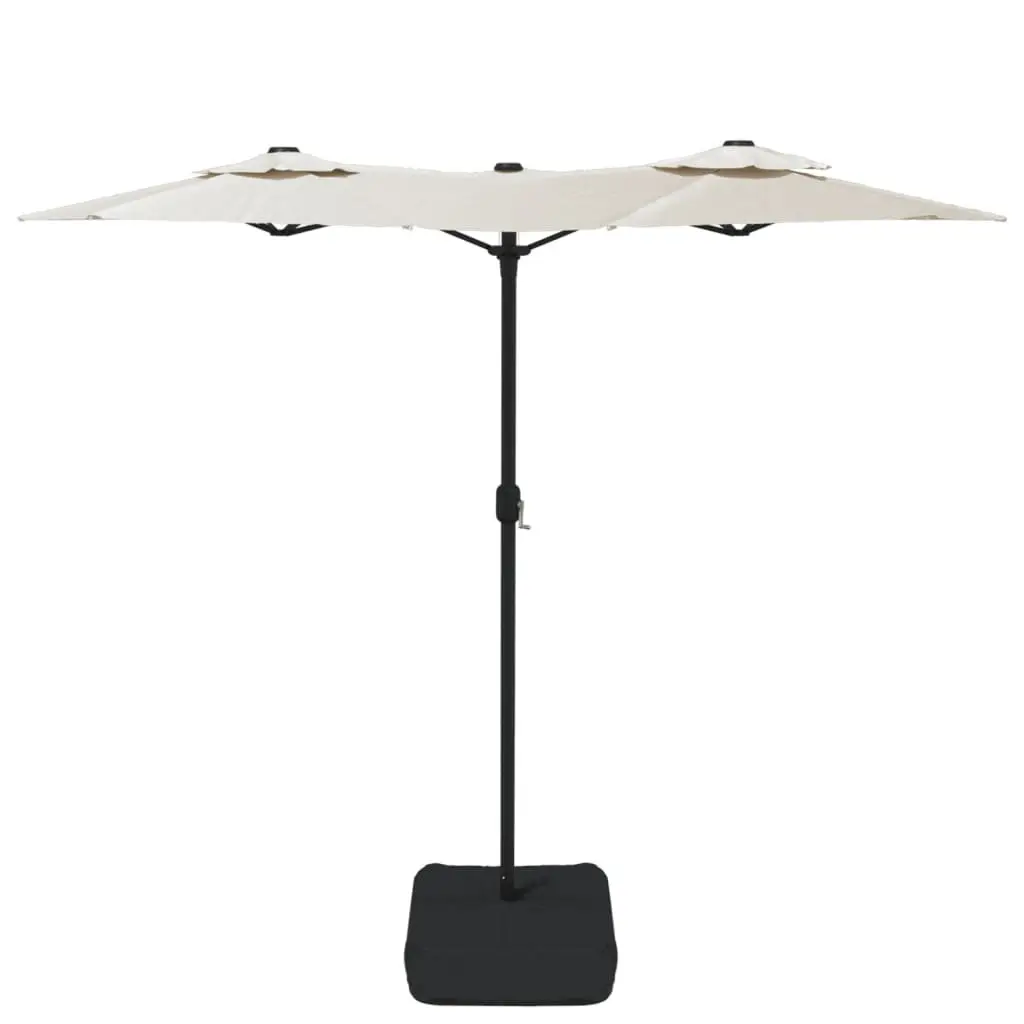 Double-Head Garden Parasol Crank Opening White 316x145cm