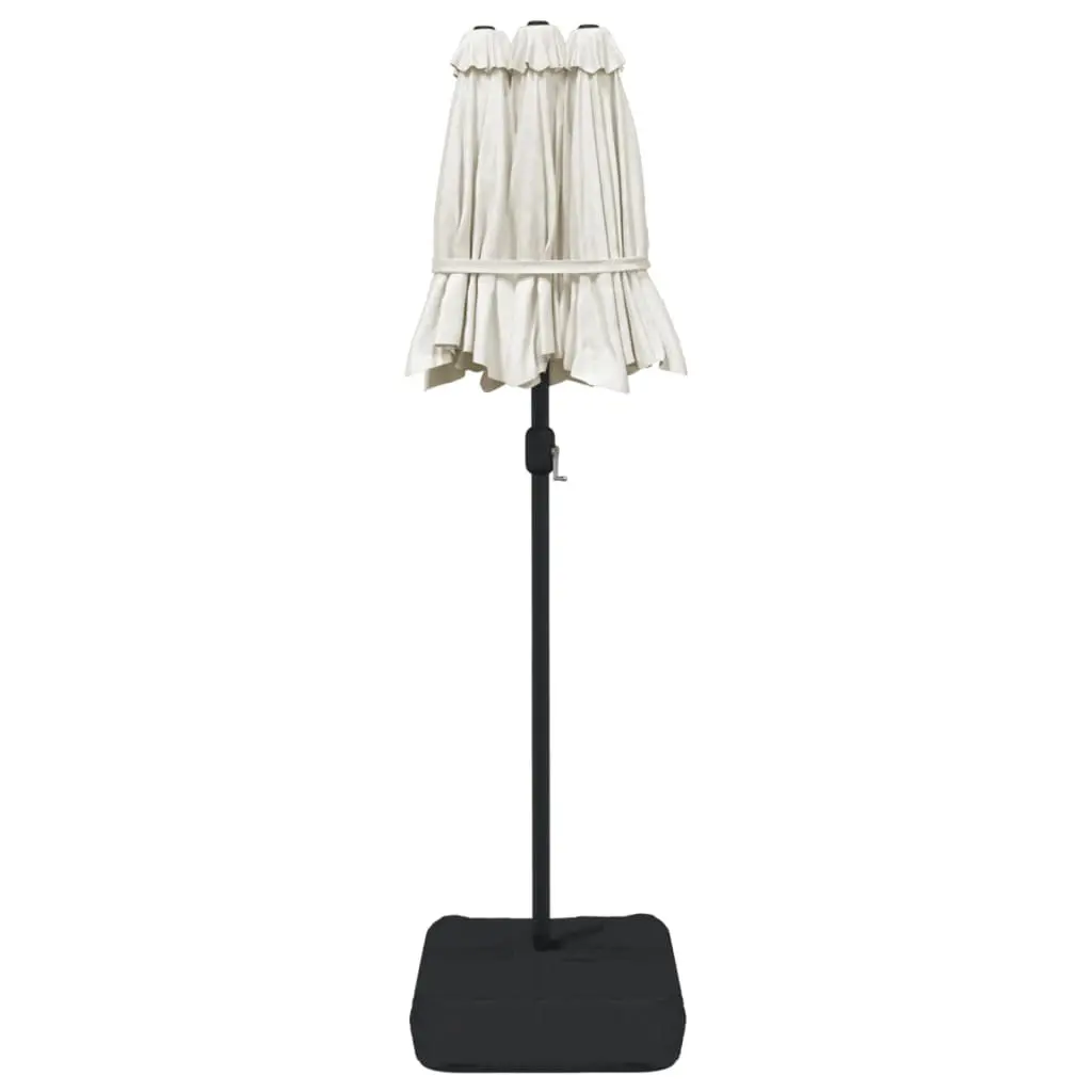 Double-Head Garden Parasol Crank Opening White 316x145cm
