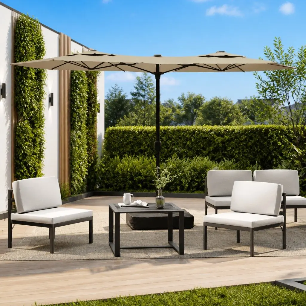 Double-Head Garden Parasol for Shade and Style