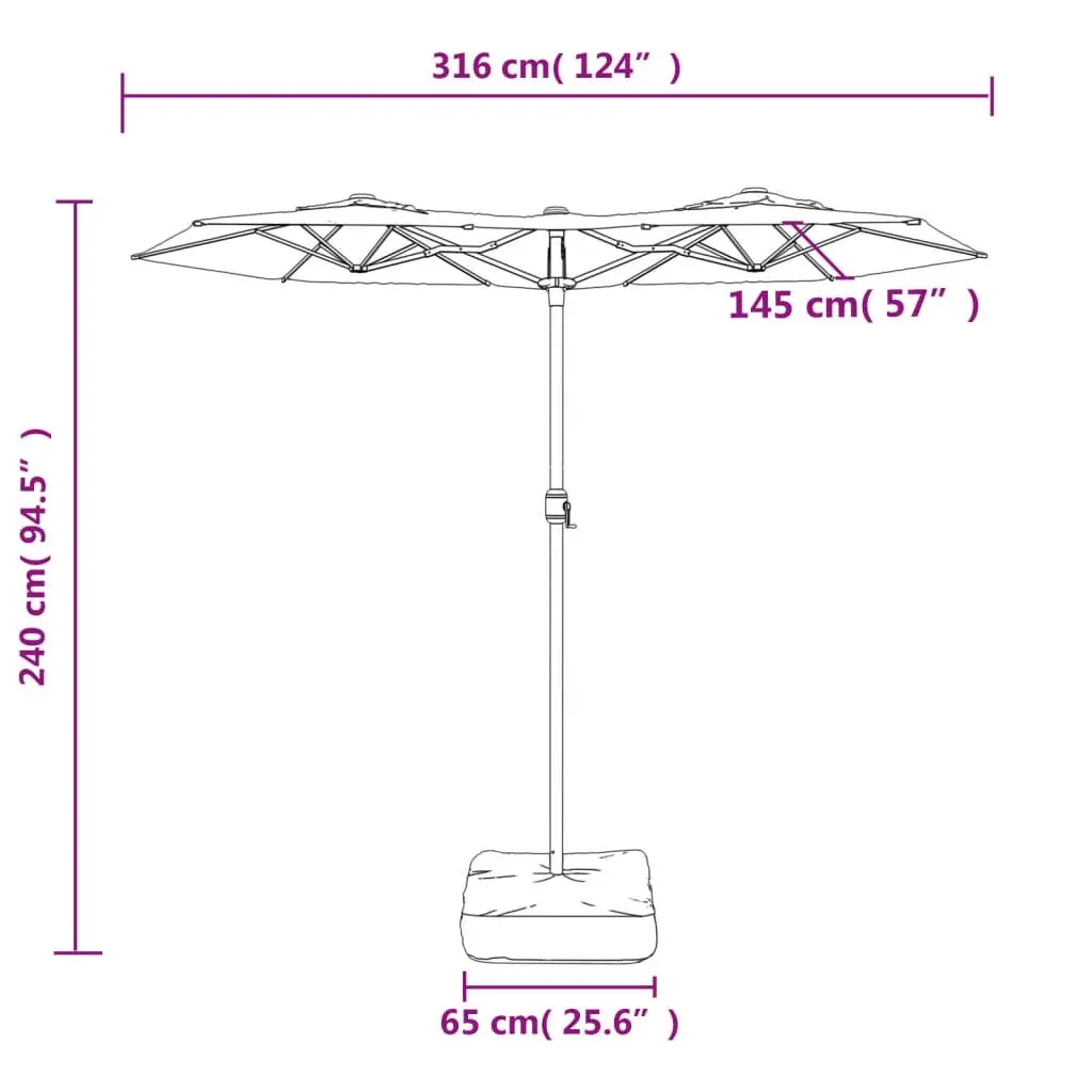 Double-Head Garden Parasol for Shade and Style