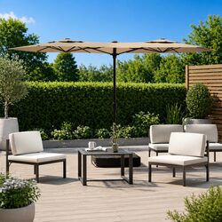 Your Perfect Double-Head Garden Parasol with LED Lights