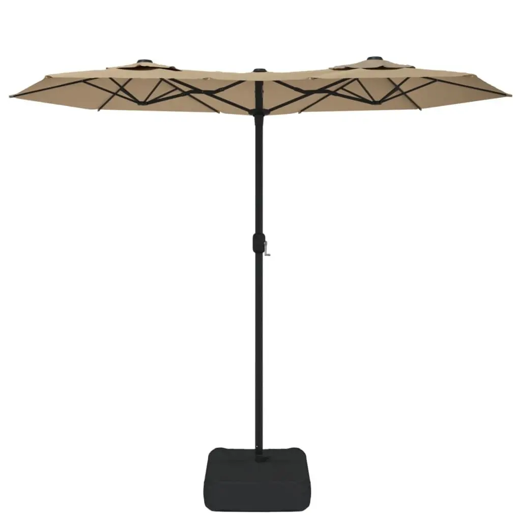 Double-Head Garden Parasol with LED Lights