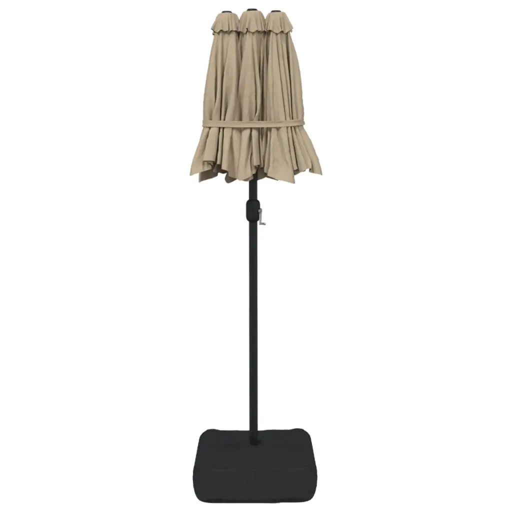 Double-Head Garden Parasol with LED Lights