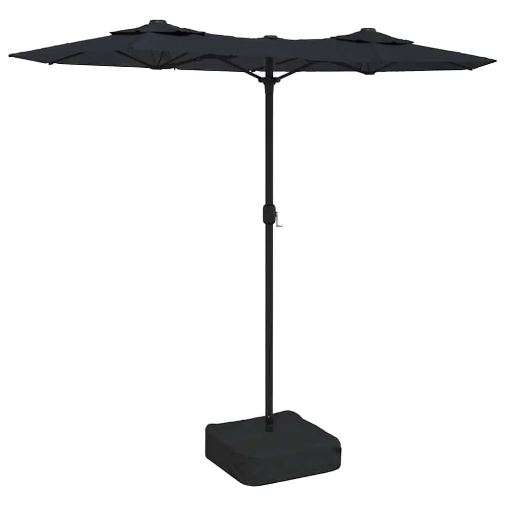 Double-Head Garden Parasol with LED Lights UV Protective 316 x 145 cm