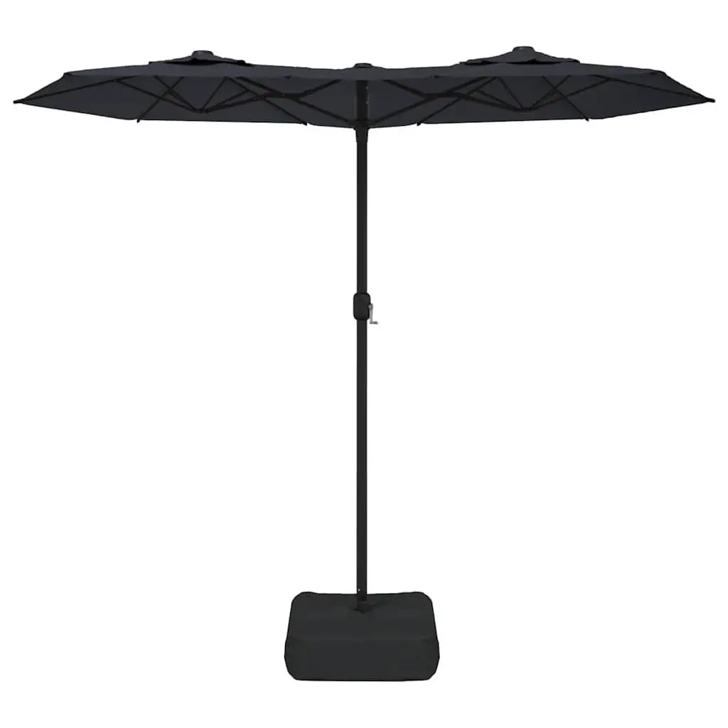 Double-Head Garden Parasol with LED Lights UV Protective 316 x 145 cm