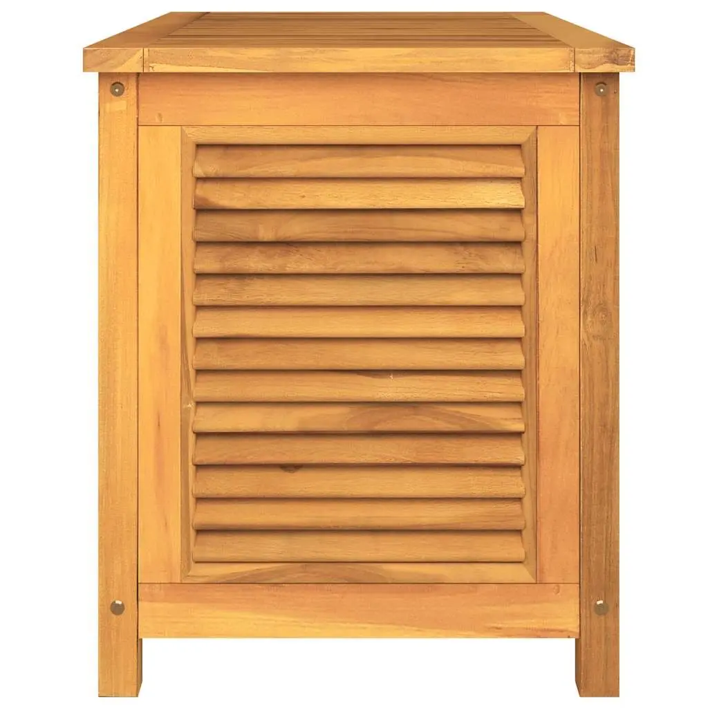 Garden Storage Box Solid Wood Teak 90x50x58 cm Outdoor Deck Bench Chest Louvre