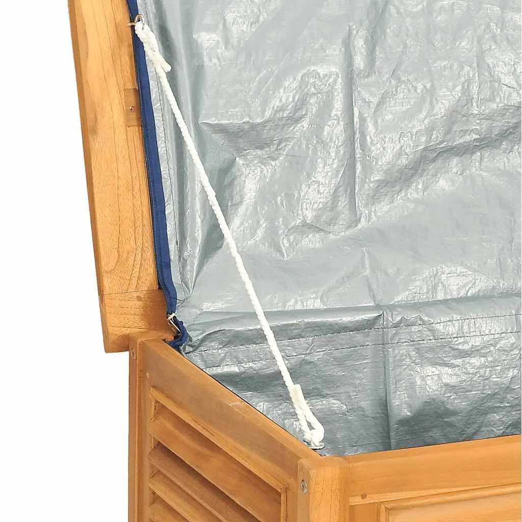 Garden Storage Box Solid Wood Teak 90x50x58 cm Outdoor Deck Bench Chest Louvre