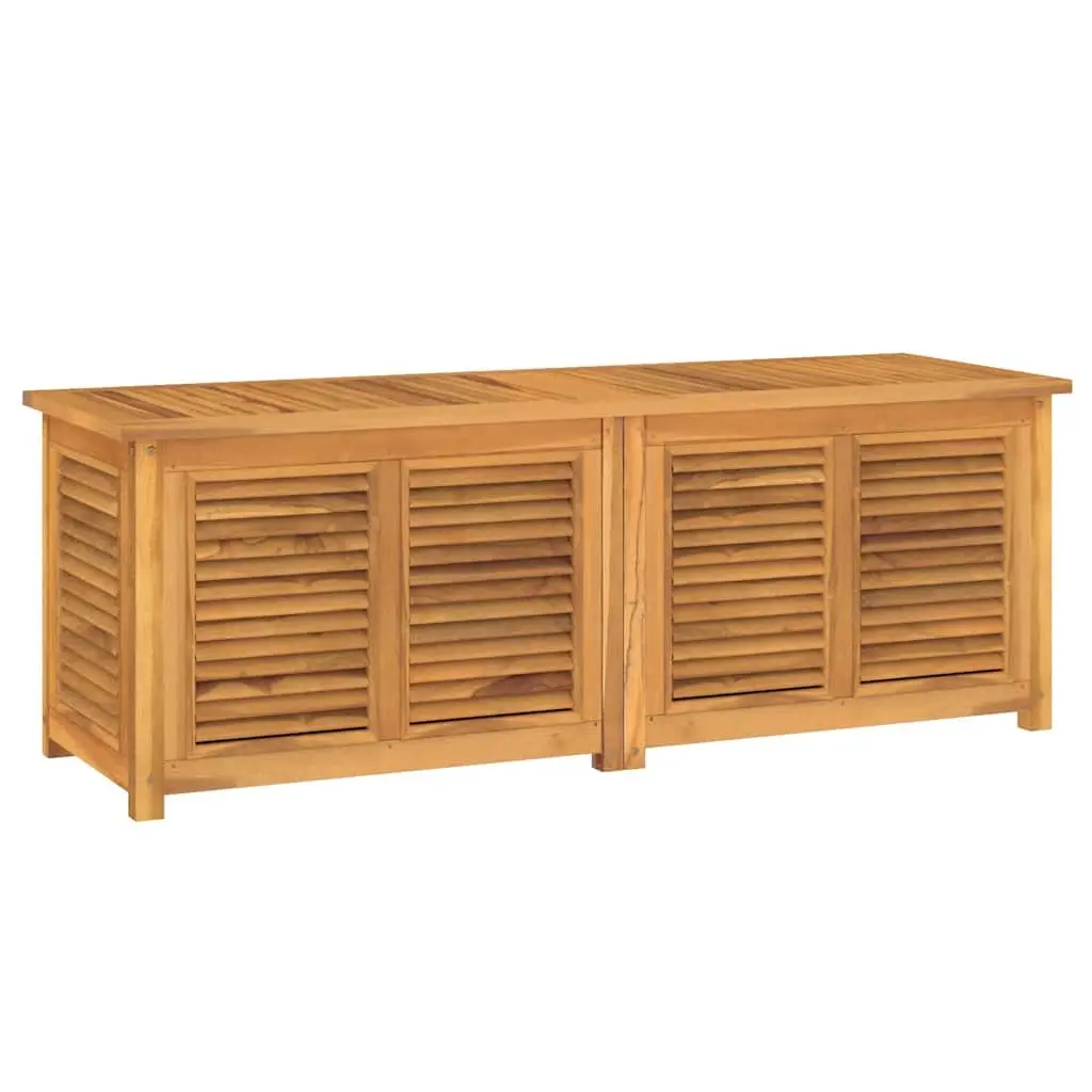 Garden Storage Box 150x50x55cm Solid Teak Wood Outdoor Furniture with Louvres