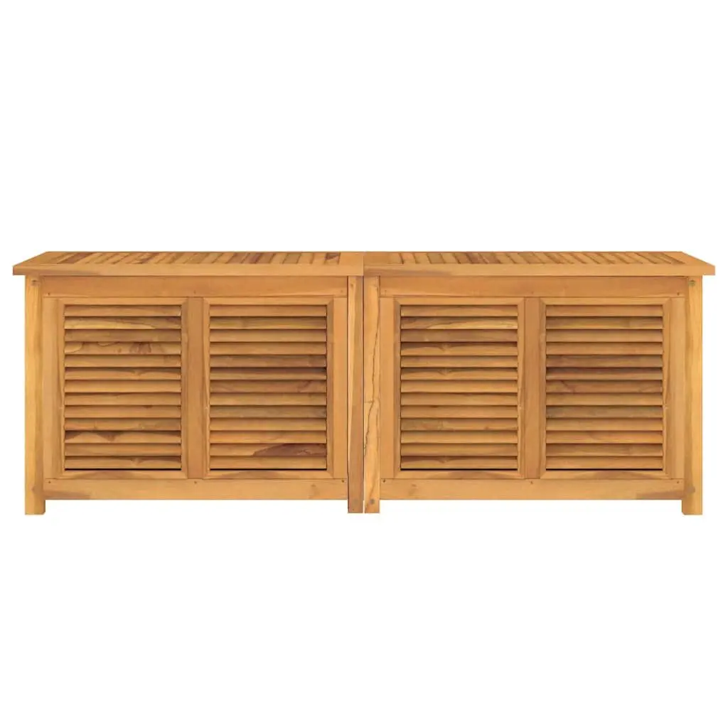 Garden Storage Box 150x50x55cm Solid Teak Wood Outdoor Furniture with Louvres
