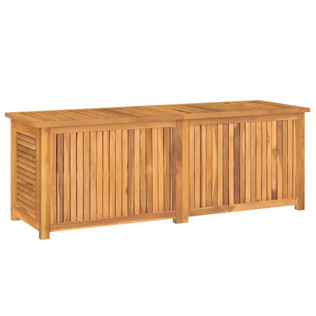 Garden Storage Box 150x50x55cm Solid Teak Wood Outdoor Furniture with Louvres