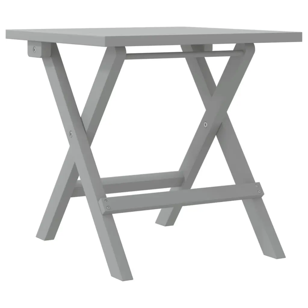 Sun Lounger with Side Table Grey Solid Wood Outdoor Garden Patio