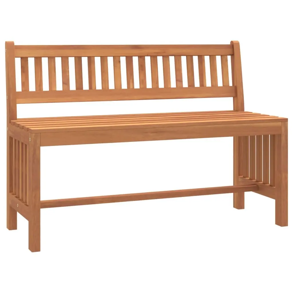 Outdoor Garden Bench 110cm Solid Wood Patio Seating Backrest Brown