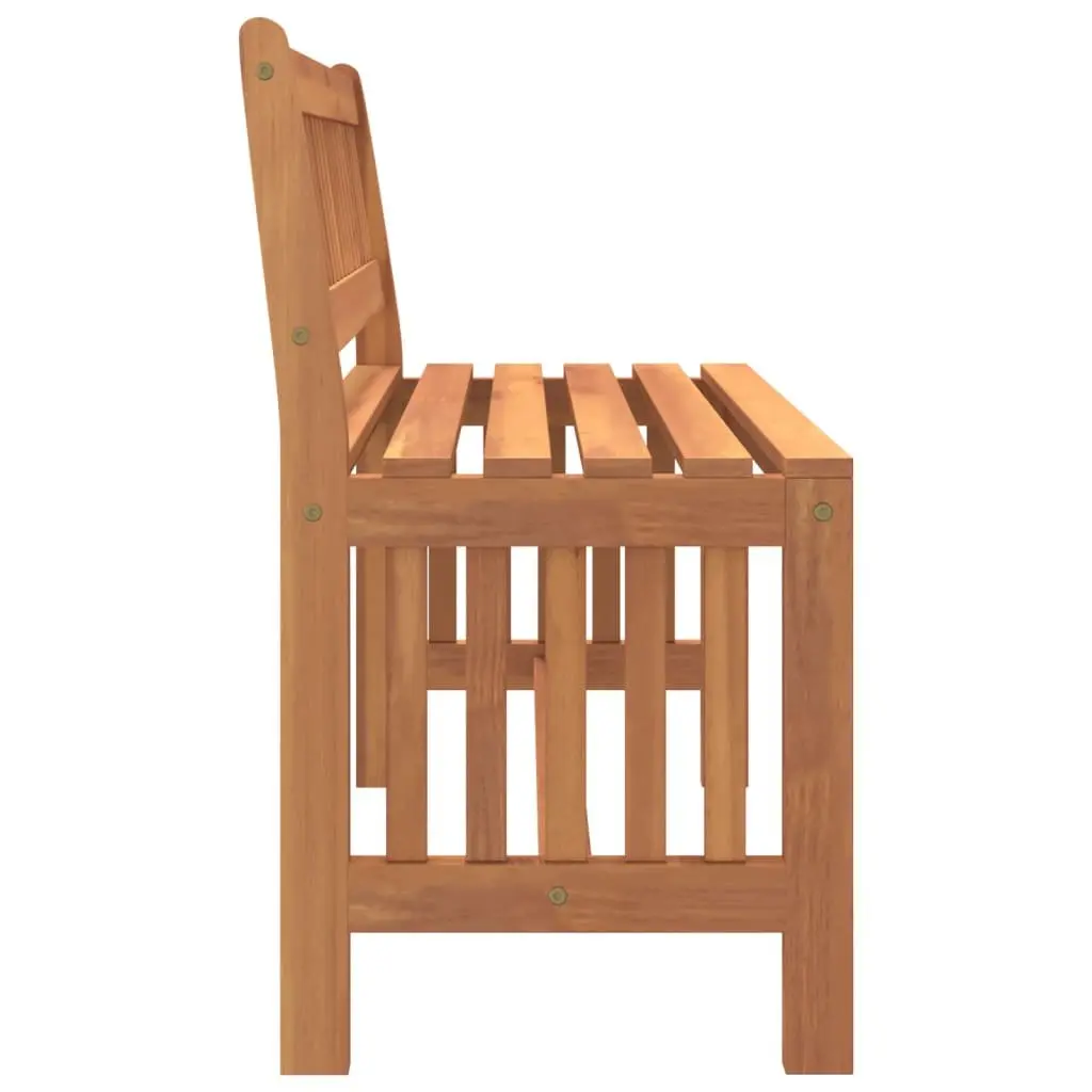 Outdoor Garden Bench 110cm Solid Wood Patio Seating Backrest Brown