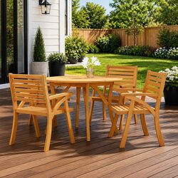Friendly Solid Acacia Wood Outdoor Dining Table Ø 110 cm