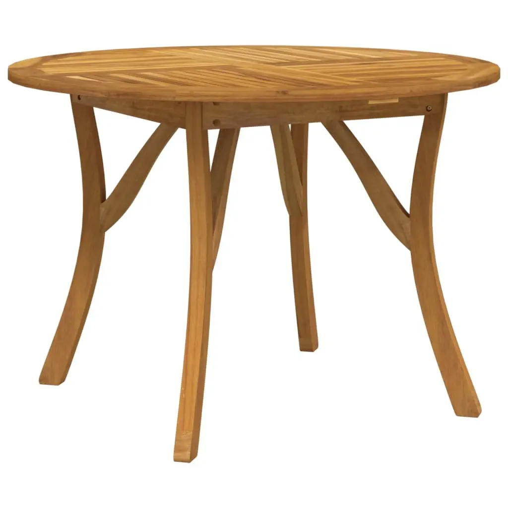 Garden Table Ø 110 cm Solid Acacia Wood Outdoor Dining Round Patio Furniture