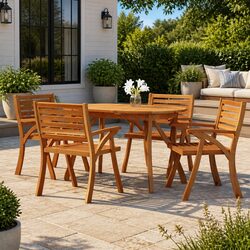 Beautiful Acacia Wood Table for Dining Indoors or Outdoors